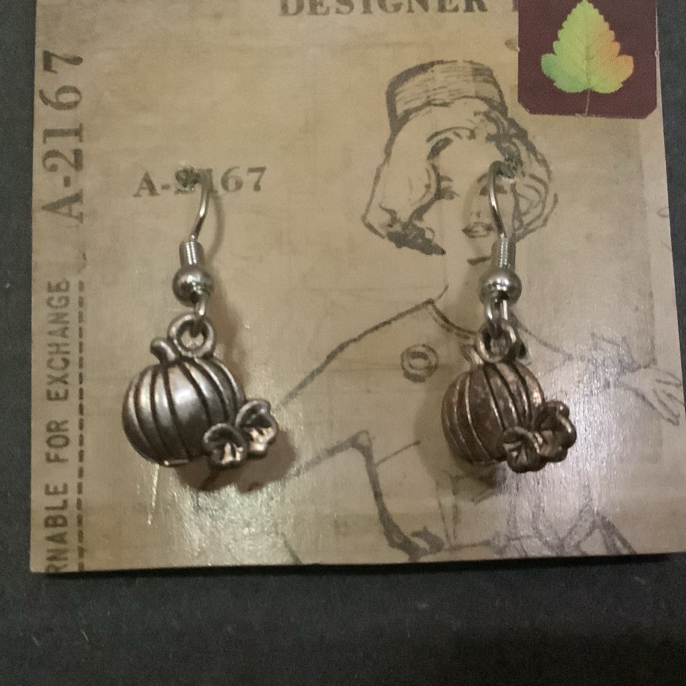 Pumpkin earrings.